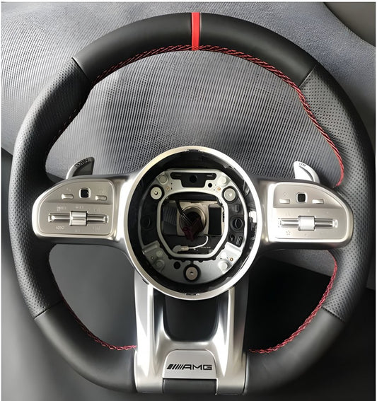 AMG-Style Steering Wheel (for AMG, Black + Red) for Mercedes S-сlass W221 2005-2013 - image 1