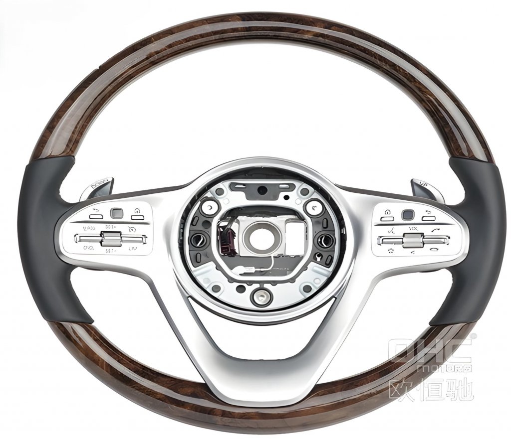 Steering Wheel Maybach-Style (Wood + Black, 3pin) for Mercedes C-сlass W205 2014-2021 - image 1
