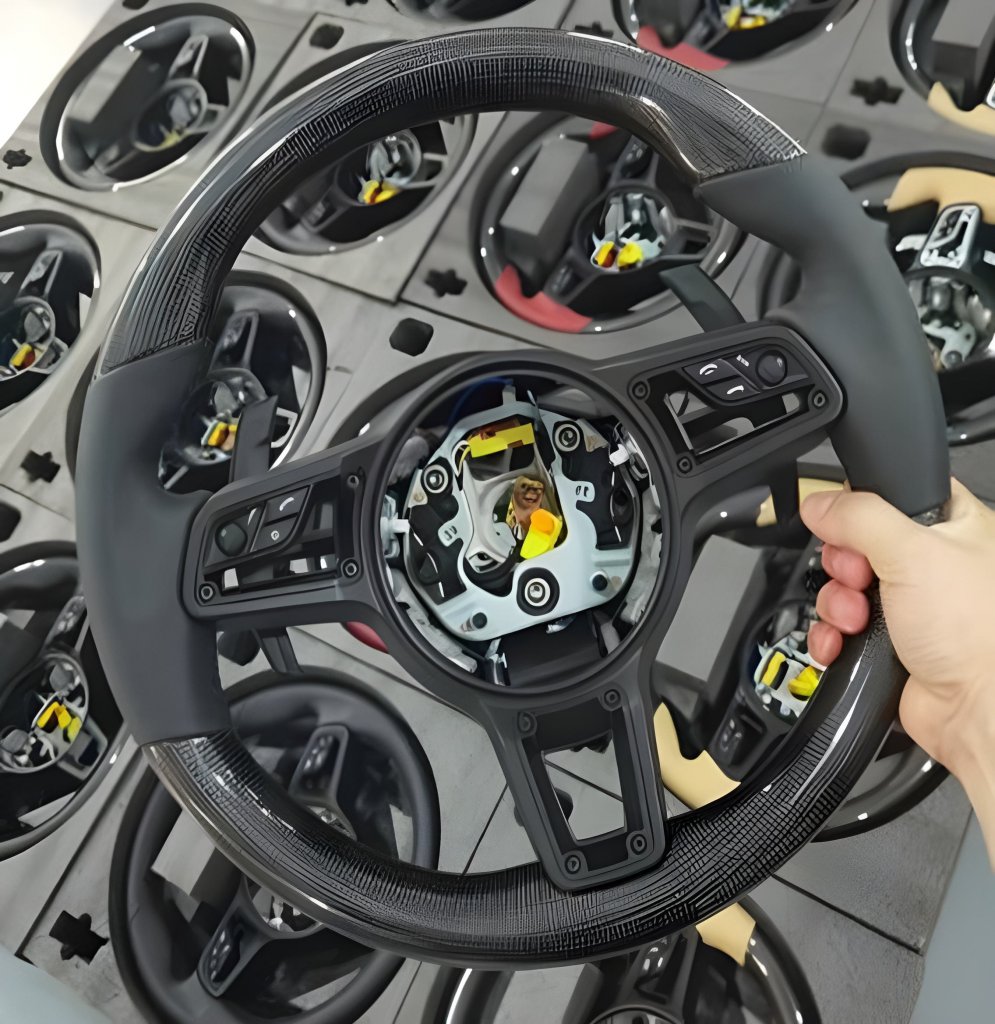 Steering Wheel (Carbon + Black) for Porsche Boxster/Cayman 981 2013-2016 - image 1