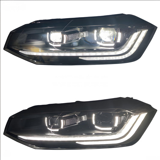 Front Headlights Silver V-2 (2 pcs) for Volkswagen Polo 2017- - image 1