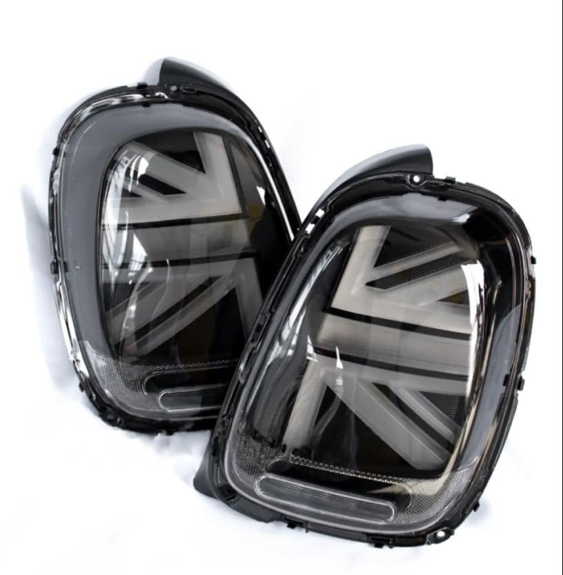 Rear LED Tail Lights Union Jack Black Style (2 pcs) for Mini Cooper F55/56/57 2014-2023 - image 2