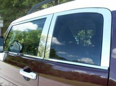 A set of window moldings (stainless steel, 16 pcs.) for Toyota FJ Cruiser - Reelken Auto
