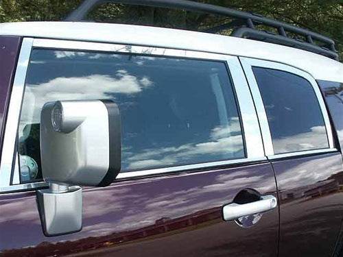 A set of window moldings (stainless steel, 16 pcs.) for Toyota FJ Cruiser - Reelken Auto