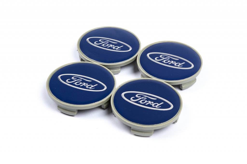 Caps for discs 54.5 / 50mm blue (4 pcs) for Ford - Reelken Auto