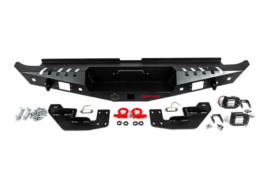 Reinforced rear bumper Dakar Black, for sensor, with backlight for Ford Ranger 2011-2022 - Reelken Auto