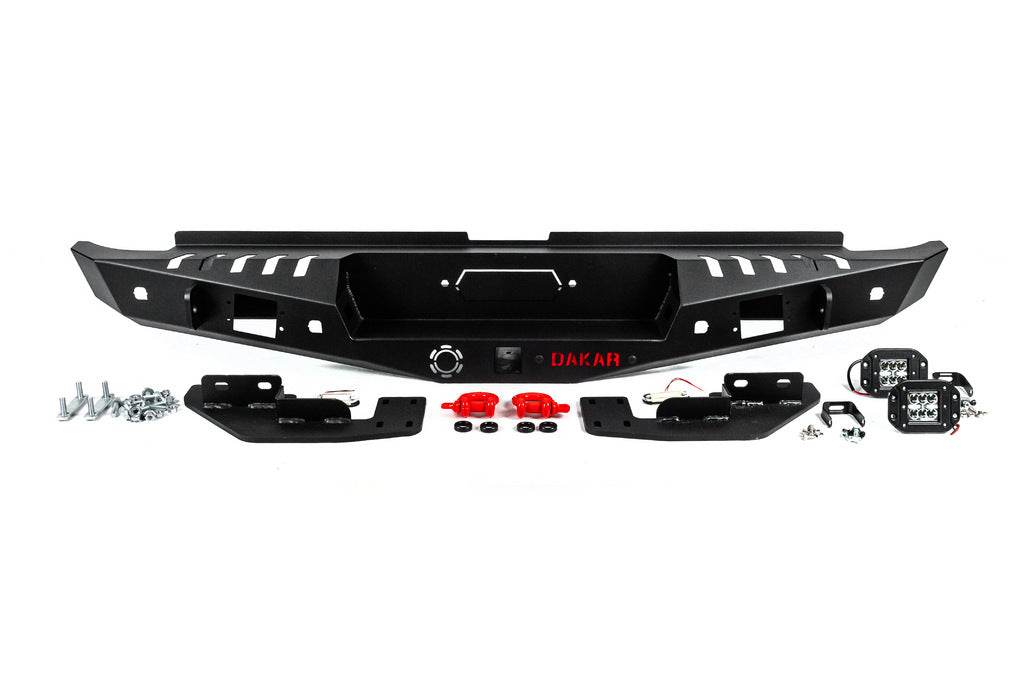 Reinforced rear bumper Dakar Black, for sensor, with backlight for Ford Ranger 2011-2022 - Reelken Auto