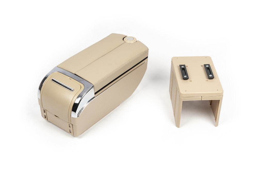 Universal armrest with USB (beige) - Reelken Auto