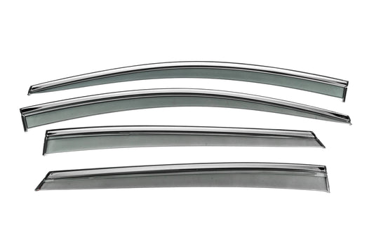 Window Deflectors with Chrome Trim Niken Luxury (4 pcs) for Toyota Prius 2015-2022 - image 1