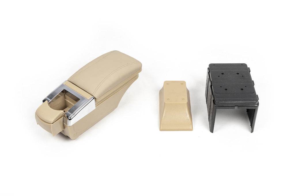 Universal armrest with cup holder (beige) - Reelken Auto