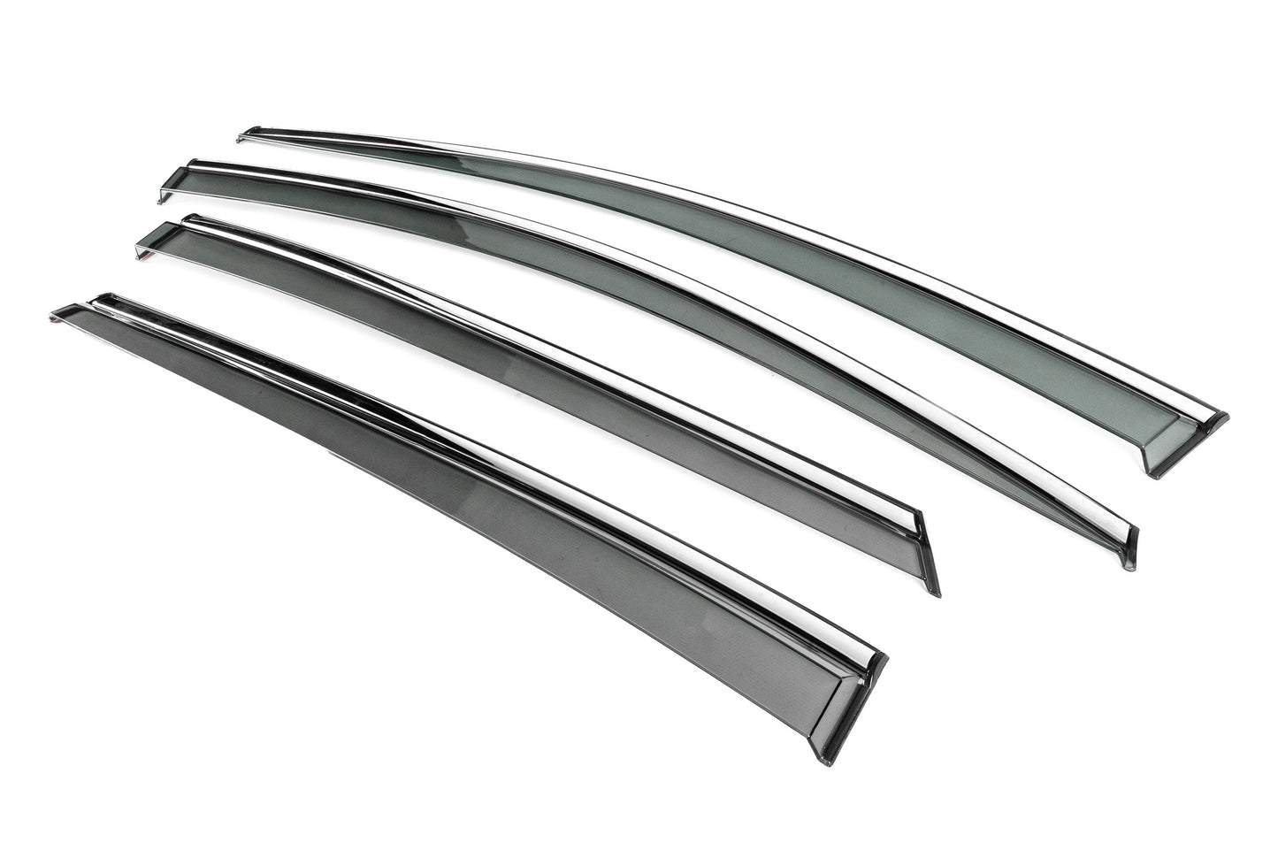 Window Deflectors with Chrome Trim Niken Luxury (4 pcs) for Toyota Prius 2015-2022 - image 2