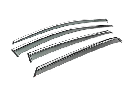 Window Deflectors with Chrome Trim Niken Luxury (4 pcs) for Toyota Prius 2015-2022 - image 3
