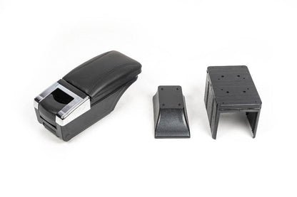 Universal armrest with cup holder (black) - Reelken Auto