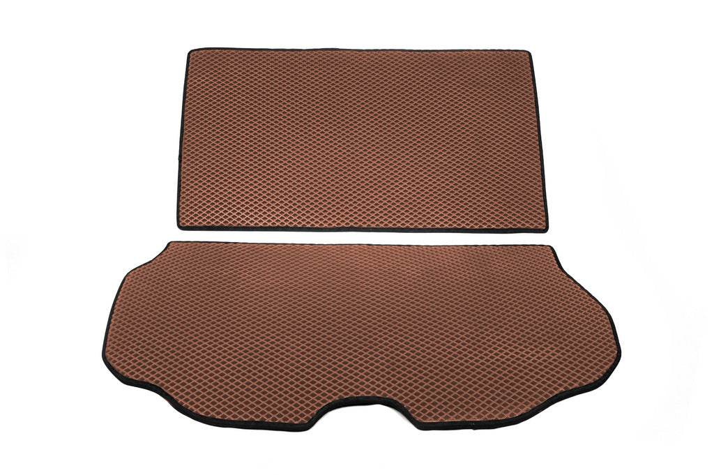 2-piece trunk mat (EVA, Brown) for Volvo XC70 2007-2013 - Reelken Auto