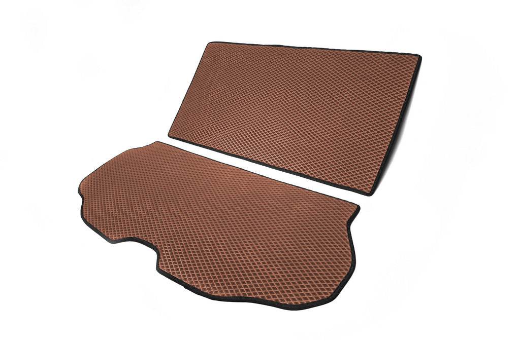 2-piece trunk mat (EVA, Brown) for Volvo XC70 2007-2013 - Reelken Auto