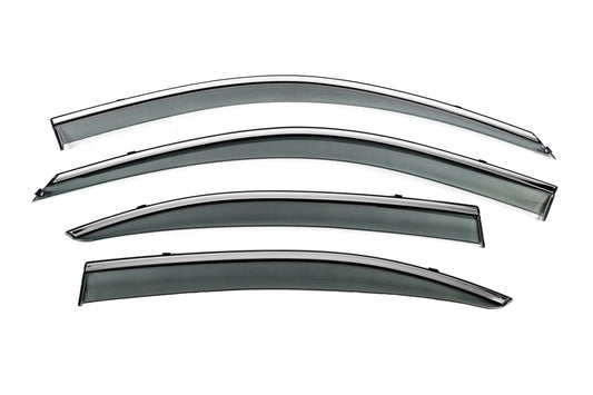 Window Deflectors with Chrome Trim Niken Luxury (4 pcs) for Hyundai Elantra (HD) 2006-2011 - image 1