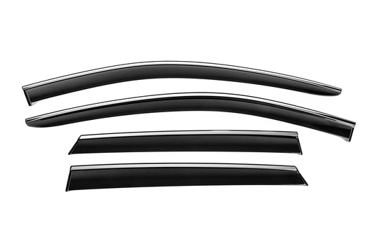 Window Deflectors with Chrome Trim Niken Luxury (2016-2021, 4 pcs) for Kia Niro 2016–2021 - image 1