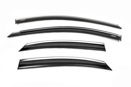 Window Deflectors with Chrome Trim SD/HB (4 pcs, Niken) for Ford Focus II 2008-2011 - image 1