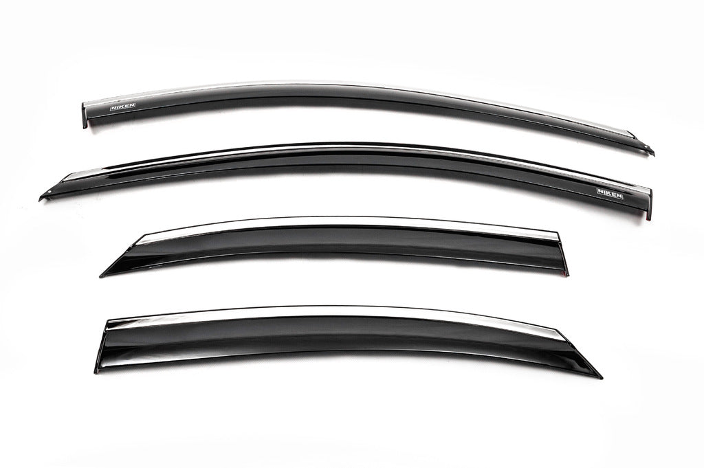 Window Deflectors with Chrome Trim SD/HB (4 pcs, Niken) for Ford Focus II 2008-2011 - image 1
