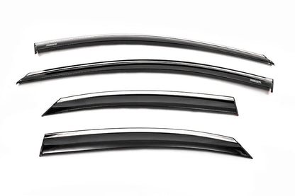 Window Deflectors with Chrome Trim SD/HB (4 pcs, Niken) for Ford Focus II 2008-2011 - image 1