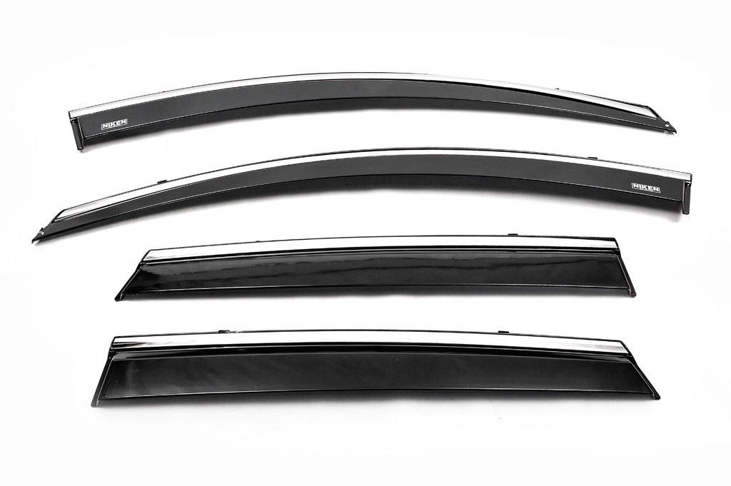 Window deflectors with chrome trim (4 pcs, Niken) for Renault Kadjar 2015-2022 - image 1