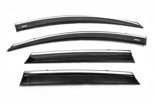 Window deflectors with chrome trim (4 pcs, Niken) for Renault Kadjar 2015-2022 - image 1