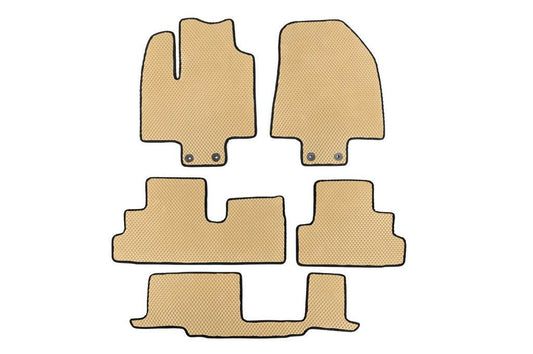Mats (3 rows, EVA, Beige) for Infiniti QX60 2022↗ year - Reelken Auto