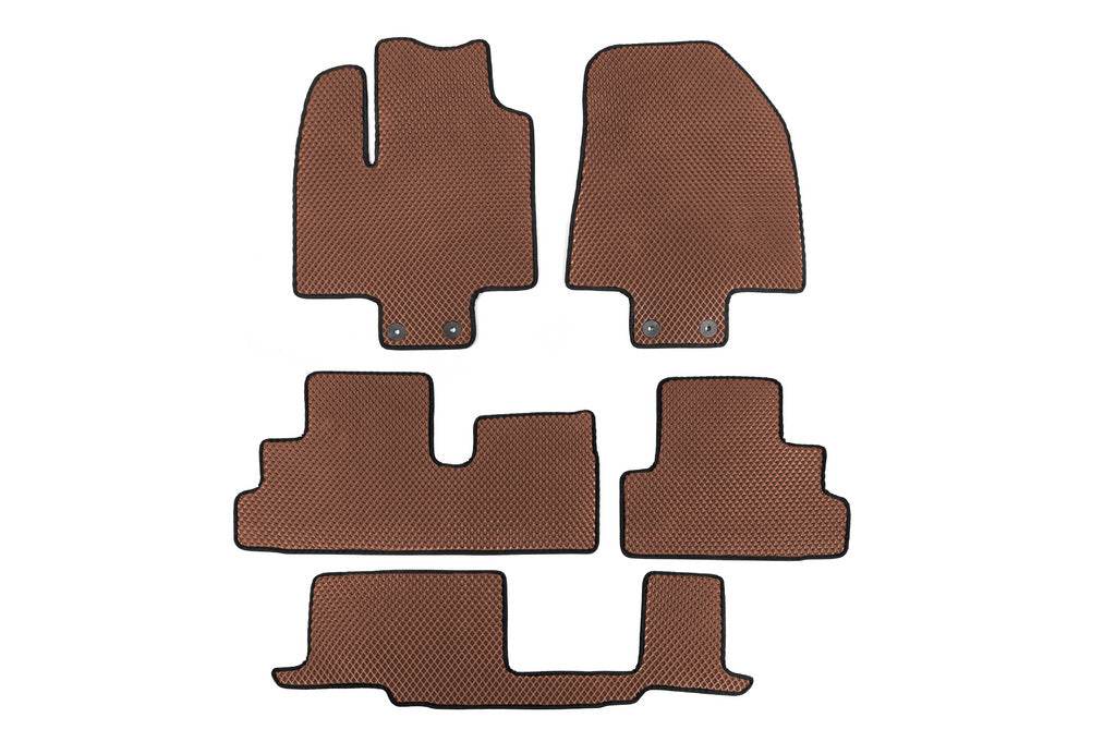 Mats (3 rows, EVA, Brown) for Infiniti QX60 2022↗ year - Reelken Auto