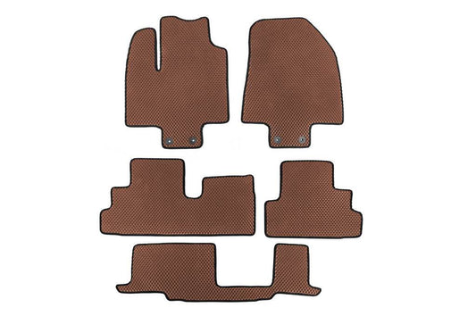 Mats (3 rows, EVA, Brown) for Infiniti QX60 2022↗ year - Reelken Auto