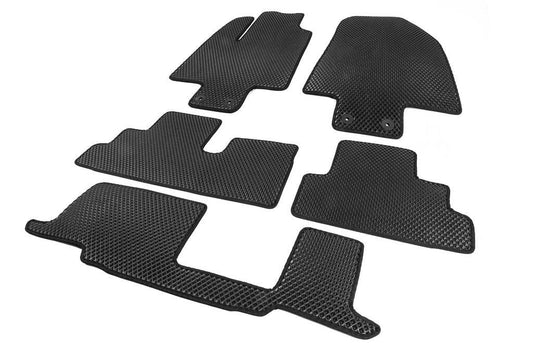 Mats (3 rows, EVA, Black) for Infiniti QX60 2022↗ year - Reelken Auto