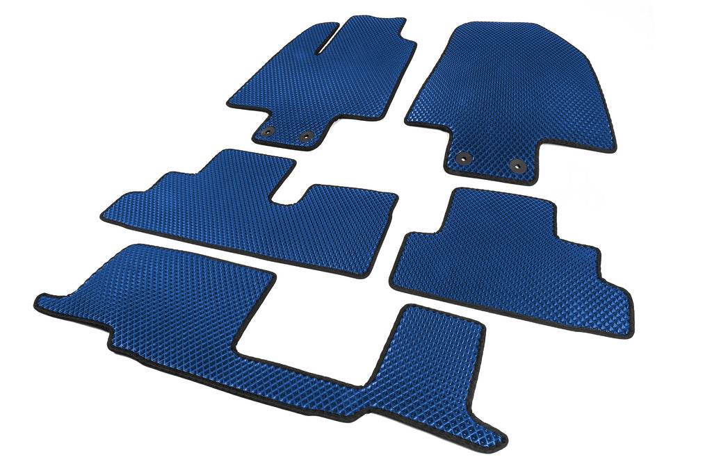 Mats (3 rows, EVA, Blue) for Infiniti QX60 2022↗ year - Reelken Auto