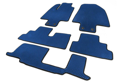 Mats (3 rows, EVA, Blue) for Infiniti QX60 2022↗ year - Reelken Auto