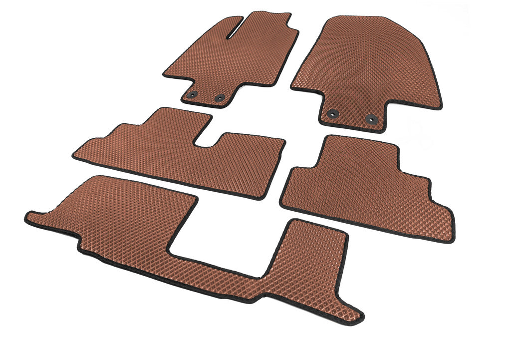 Floor Mats (3 Rows, EVA, Brown) for Infiniti QX60 2022- - image 2