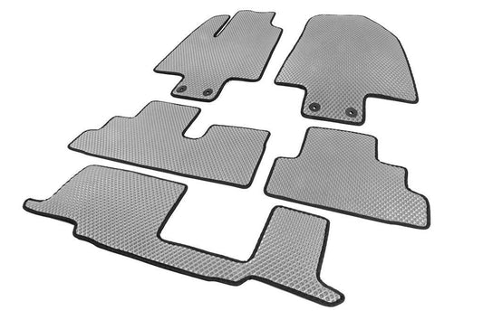Mats (3 rows, EVA, Gray) for Infiniti QX60 2022↗ year - Reelken Auto
