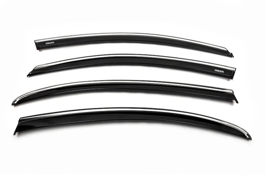 Window deflectors with chrome trim (4 pcs, Niken) for Fiat Tipo 2016- - image 1