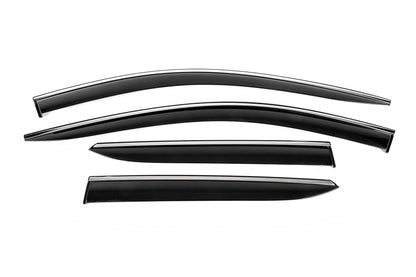 Window Deflectors with Chrome Trim Niken Luxury (2021-2023, 4 pcs) for Kia Niro 2022– - image 1