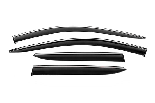 Window Deflectors with Chrome Trim Niken Luxury (2021-2023, 4 pcs) for Kia Niro 2022– - image 1