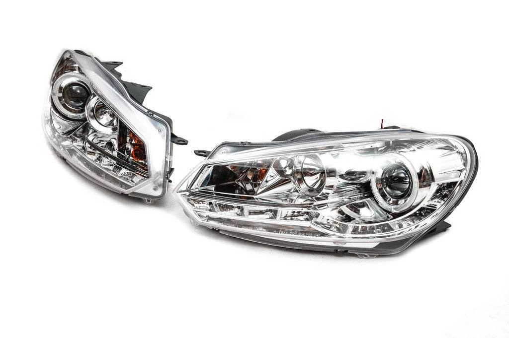Front lights Silver (2 pcs, LED) for Volkswagen Golf 6 - Reelken Auto