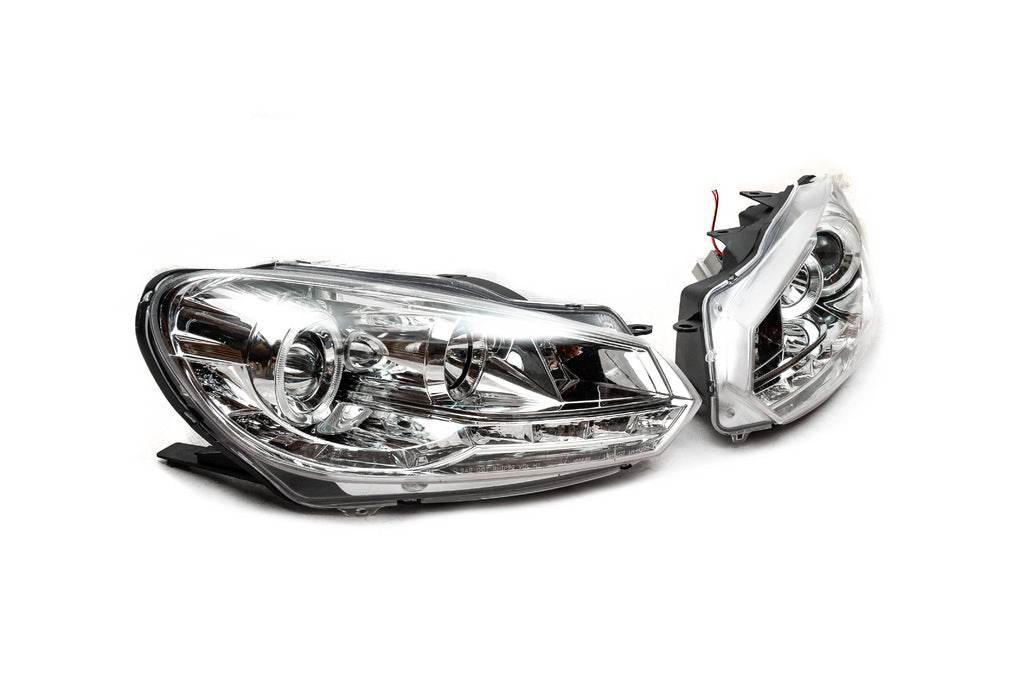 Front lights Silver (2 pcs, LED) for Volkswagen Golf 6 - Reelken Auto