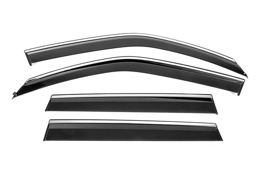 Window Deflectors with Chrome Trim Niken Luxury (4 pcs) for Subaru Forester 2008-2013 - image 1
