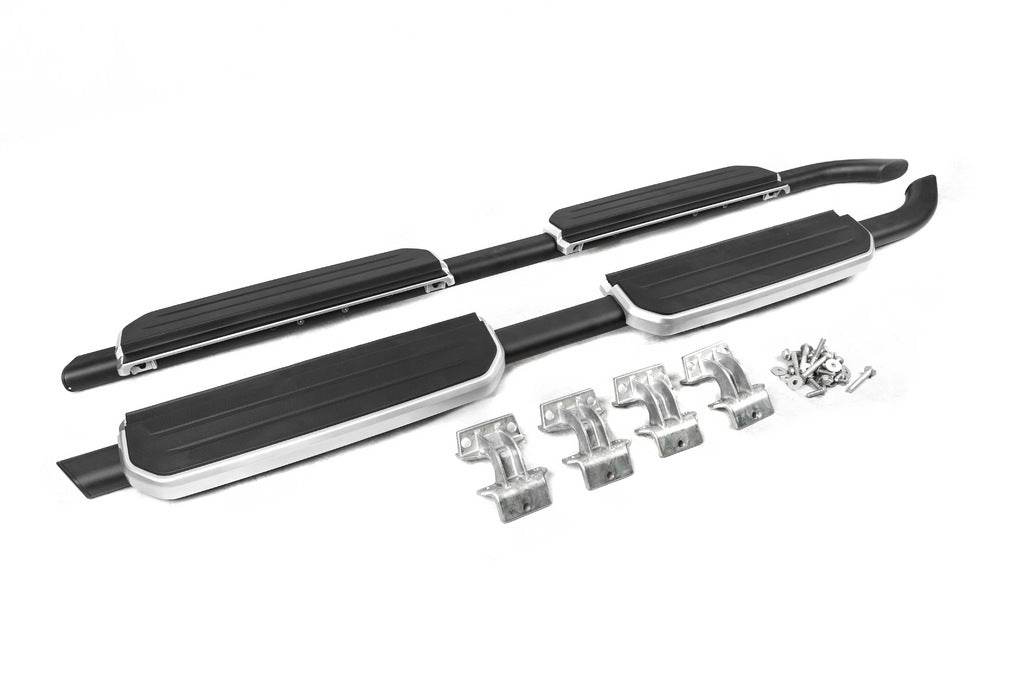 Side sills OEM Silver (for long, 2 pcs.) for Land Rover Defender 2019↗︎ - Reelken Auto