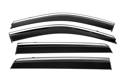 Window Deflectors with Chrome Trim Niken Luxury (4 pcs) for Hyundai Santa Fe 2 2006-2012 - image 1