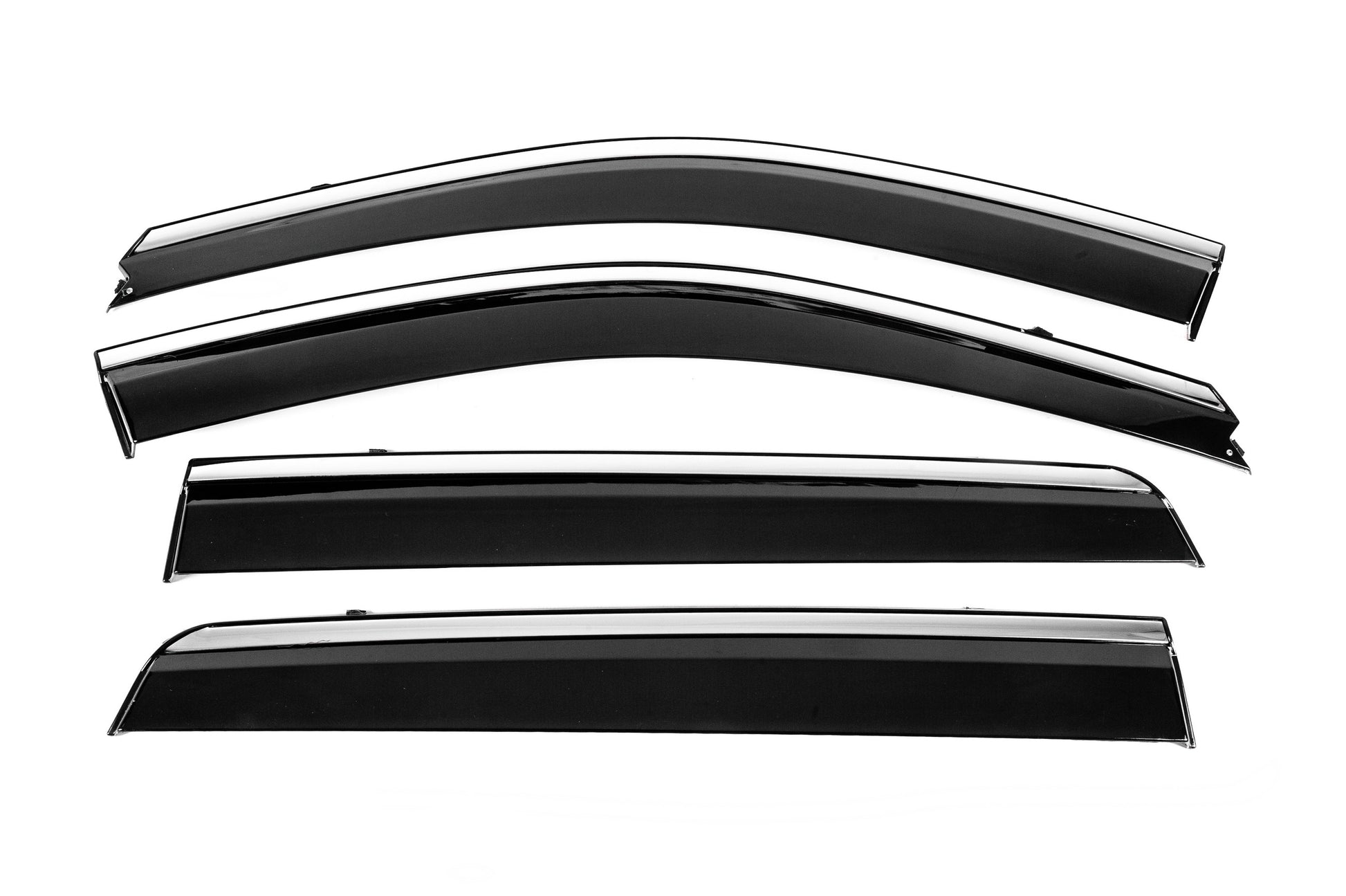 Window Deflectors with Chrome Trim Niken Luxury (4 pcs) for Hyundai Santa Fe 2 2006-2012 - image 1