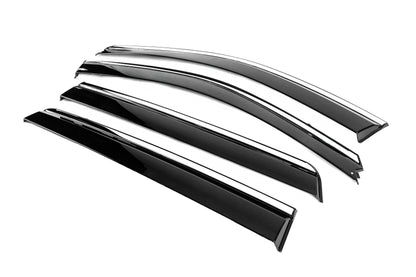 Window Deflectors with Chrome Trim Niken Luxury (4 pcs) for Hyundai Santa Fe 2 2006-2012 - image 2