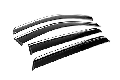 Window Deflectors with Chrome Trim Niken Luxury (4 pcs) for Hyundai Santa Fe 2 2006-2012 - image 3