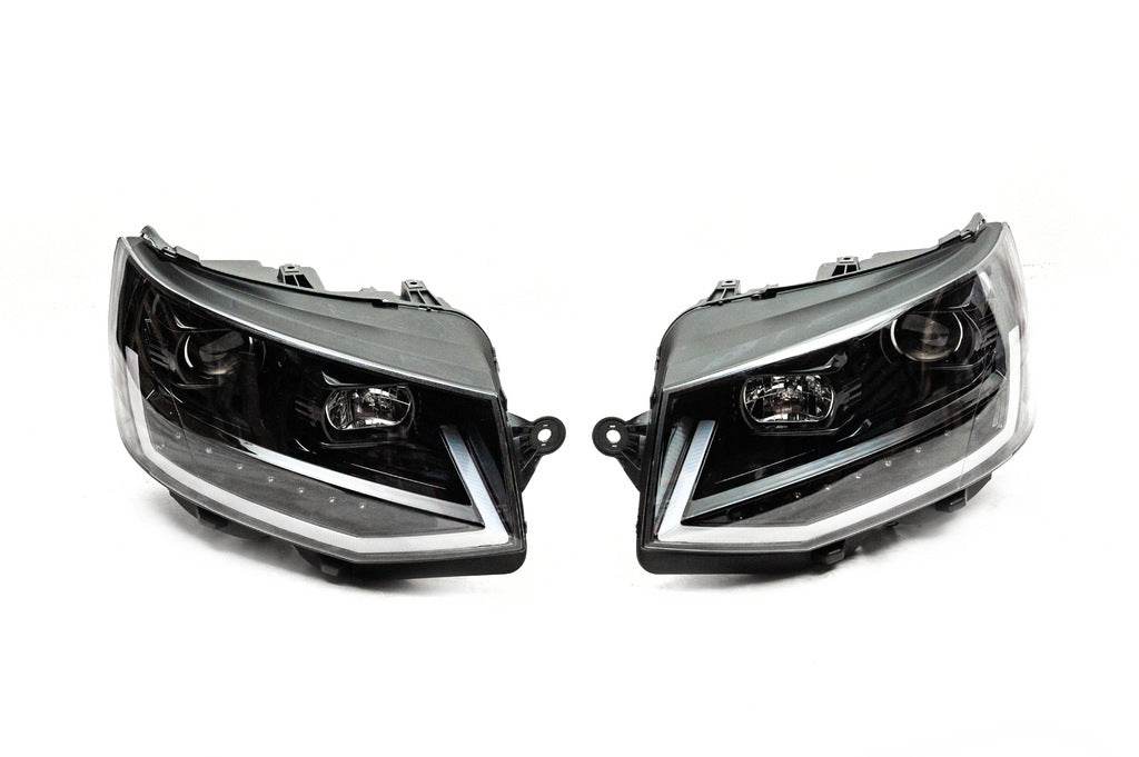 LED headlights with lights (Black, 2 pcs) for Volkswagen T6 - Reelken Auto