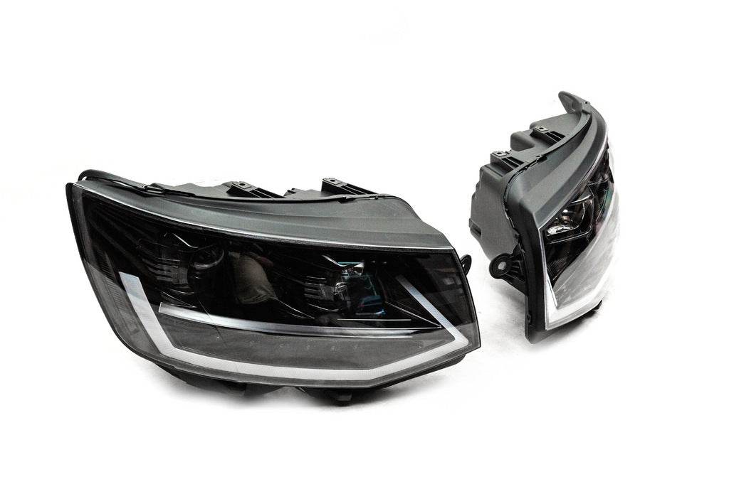 LED headlights with lights (Black, 2 pcs) for Volkswagen T6 - Reelken Auto
