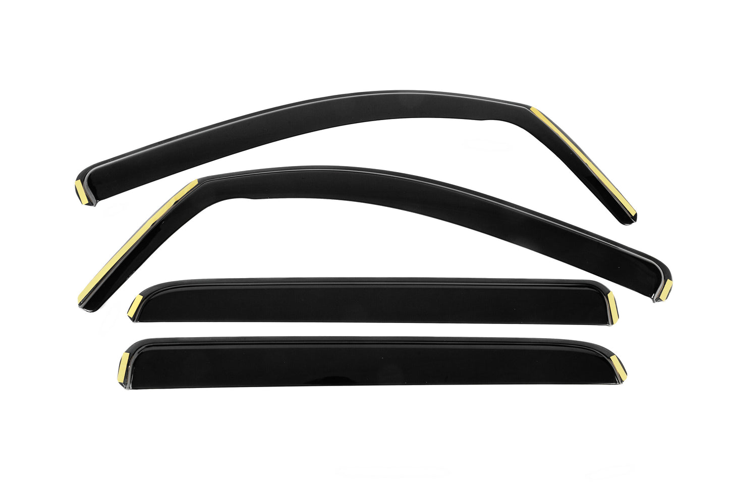 In-Channel Window Deflectors Niken Luxury (2014-2021, CrewMax/Crew Cab, 4 pcs) for Toyota Tundra 2007-2021 - image 1