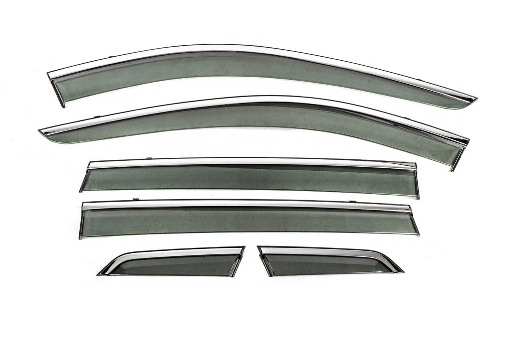 Window Deflectors with Chrome Trim Niken Luxury (6 pcs) for Nissan X-trail T32/Rogue 2014-2021 - image 3