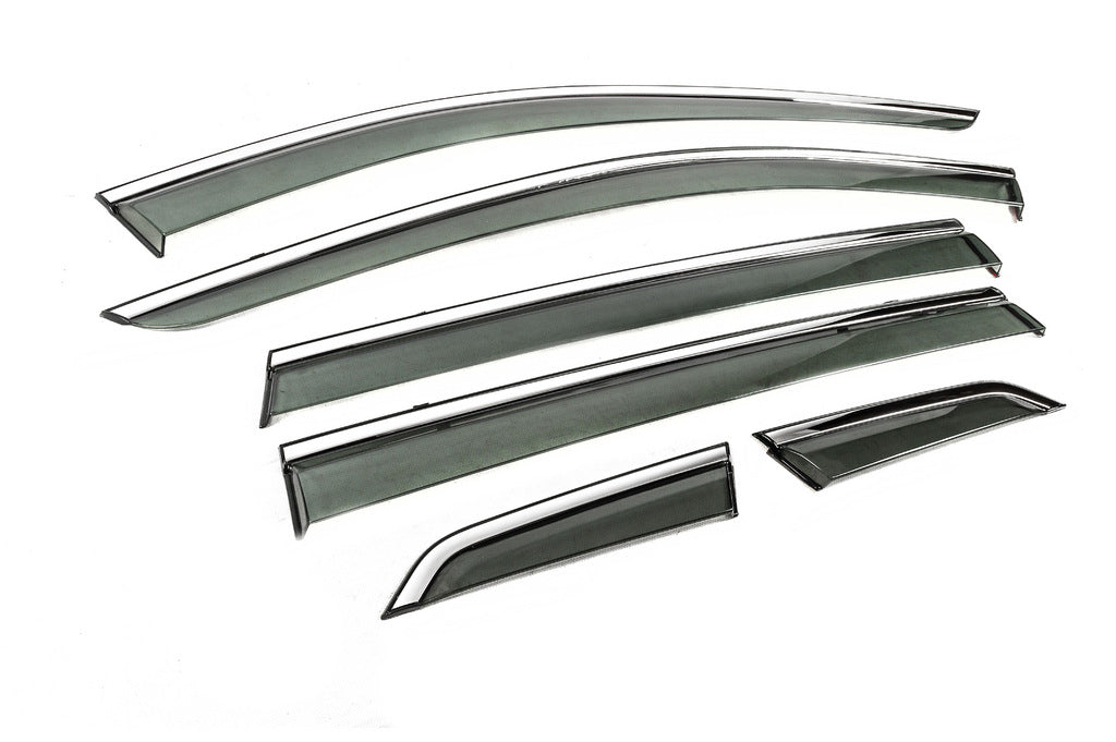 Window Deflectors with Chrome Trim Niken Luxury (6 pcs) for Nissan X-trail T32/Rogue 2014-2021 - image 5