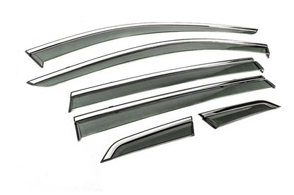 Window Deflectors with Chrome Trim Niken Luxury (6 pcs) for Nissan X-trail T32/Rogue 2014-2021 - image 5